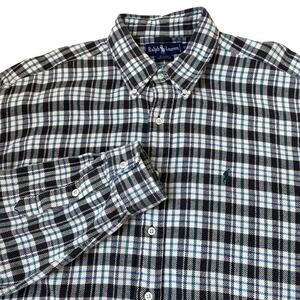 Vintage Ralph Lauren Blaire Flannel Shirt Men XL Forest Green Plaid Button Down